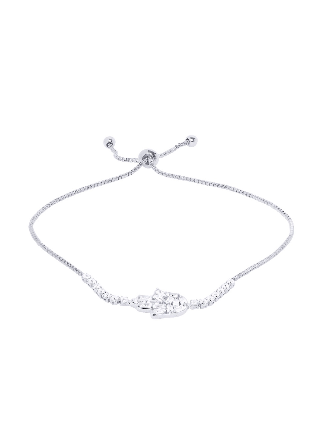 

Moon Dust Silver-Plated & Crystal Studded Link Bracelet, White
