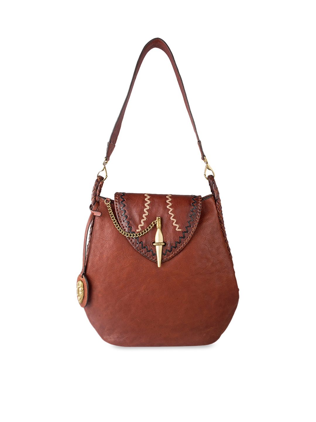 

Hidesign Brown Solid Leather Shoulder Bag