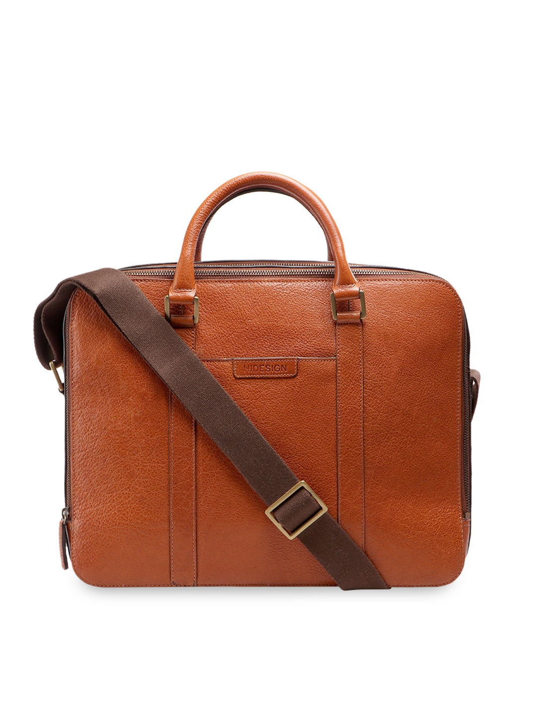 

Hidesign Men Tan Brown Solid Laptop Leather Bag