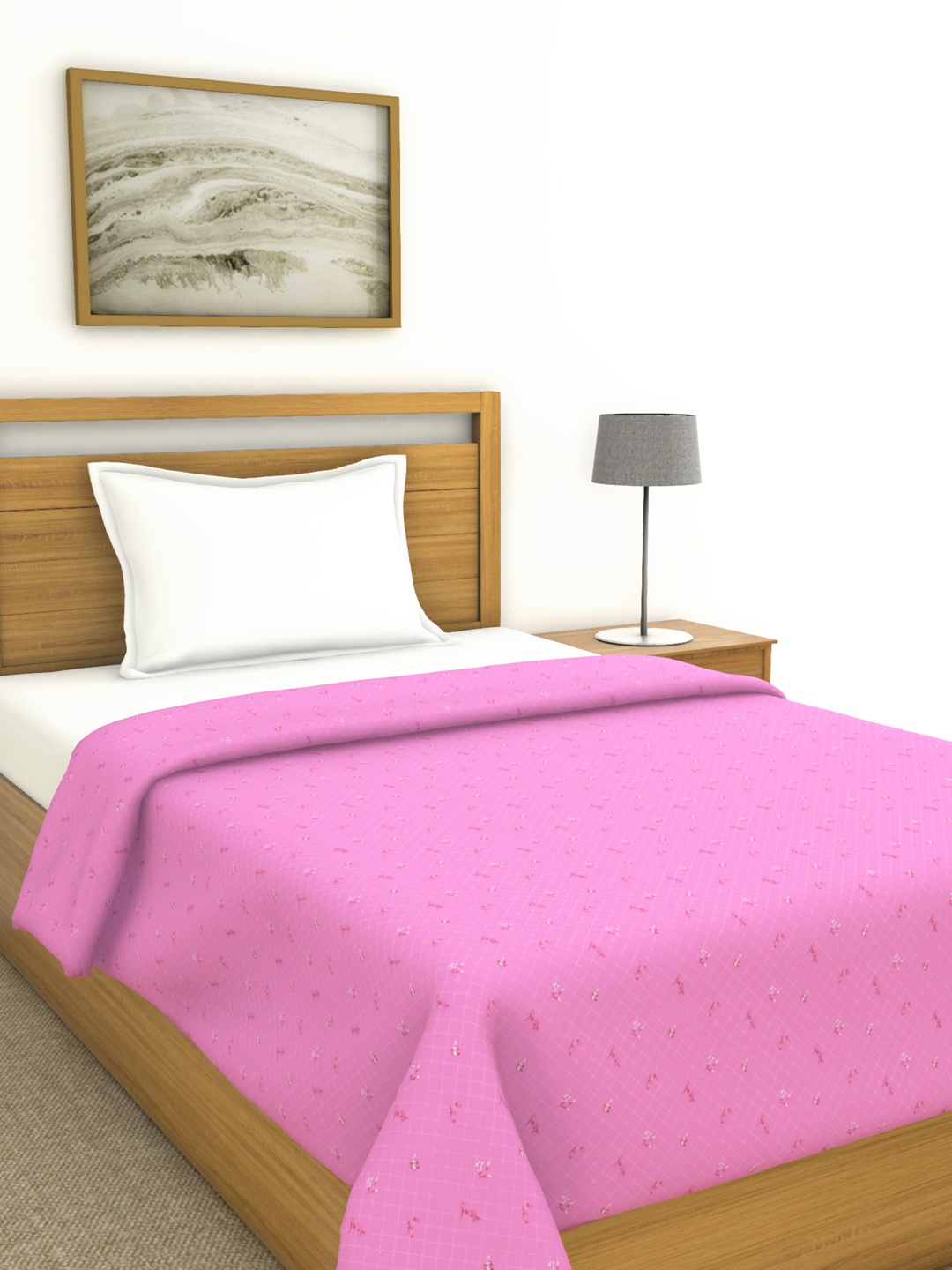

BIANCA Purple Floral AC Room 150 GSM Single Reversible Bed Dohar