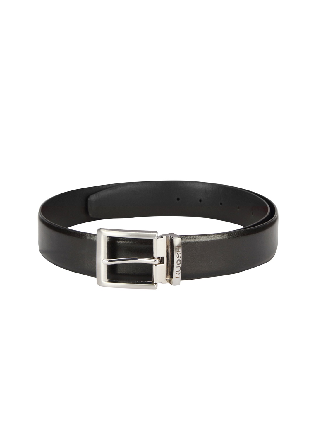 

Ruosh Men Black Solid Leather Belt