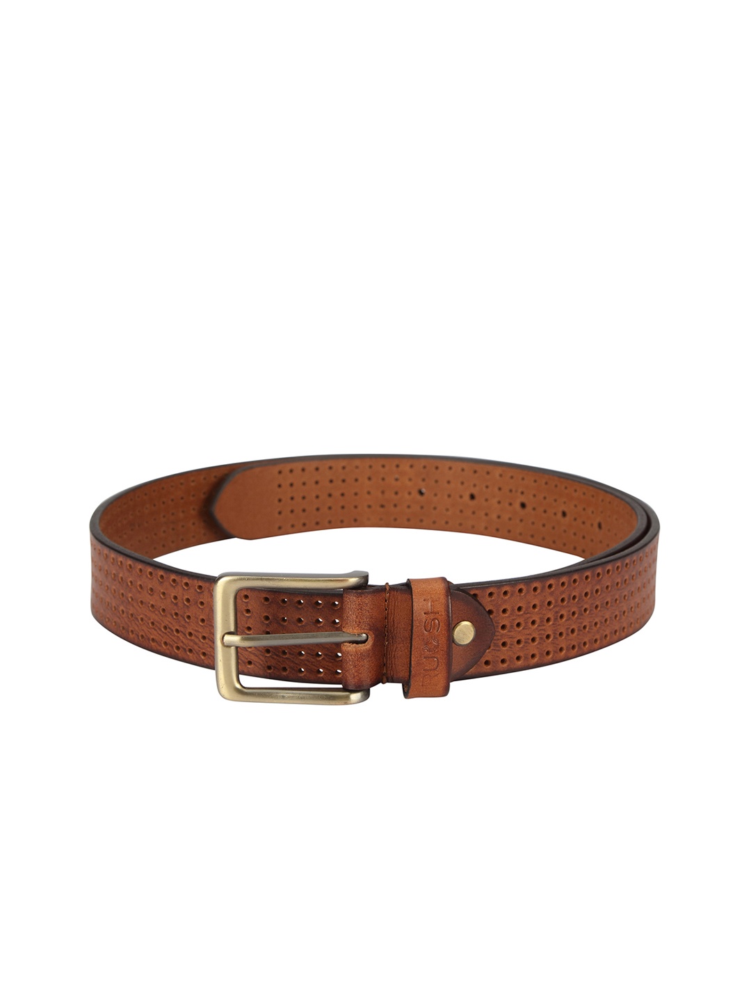 

Ruosh Men Tan Brown Textured Leather Belt