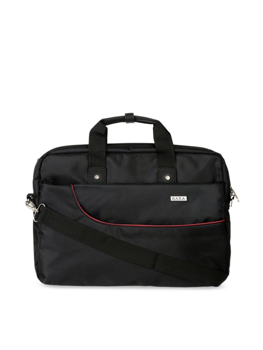 Kara Men Black Solid Laptop Bag