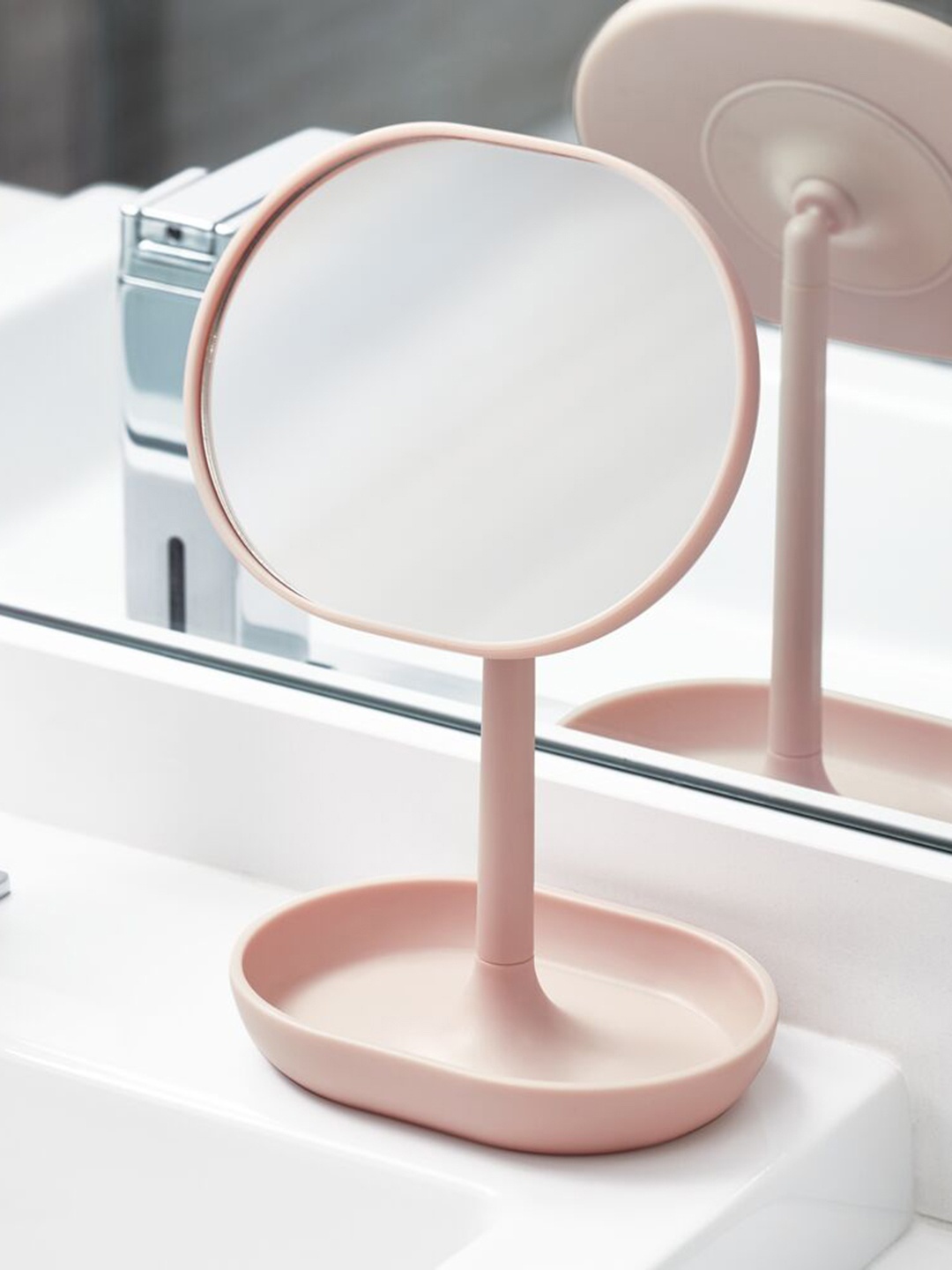 

INTERDESIGN Pink Oval Vanity Table-Top Mirror