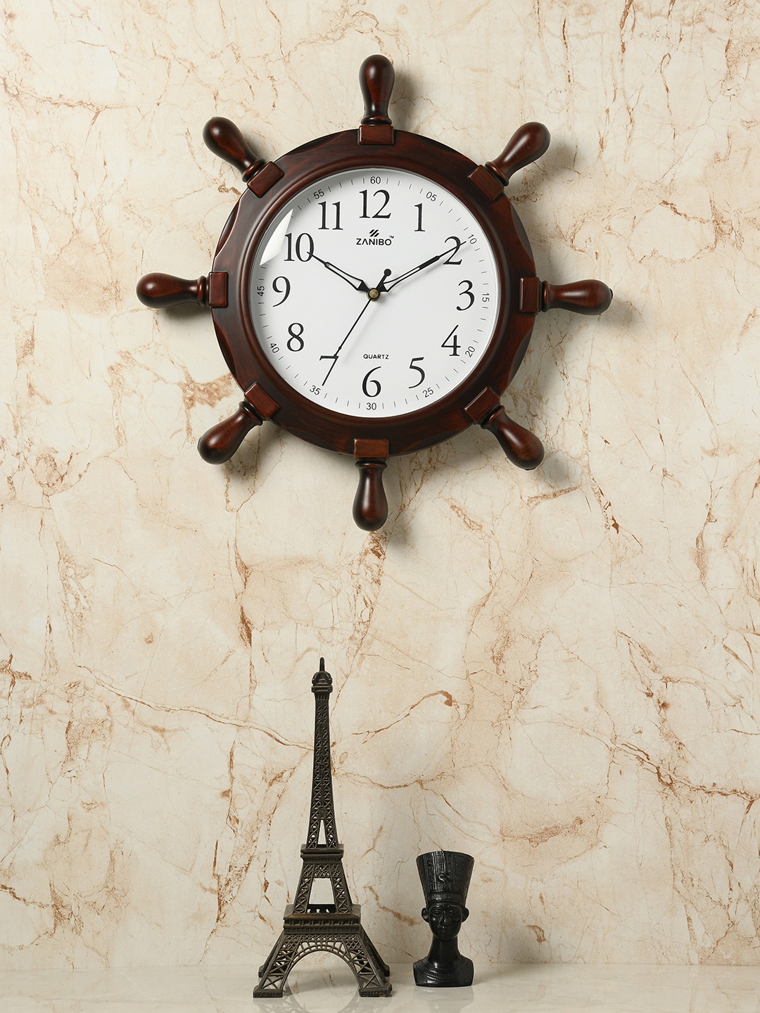 

ZANIBO White Quirky Solid 38.5 cm Analogue Wall Clock