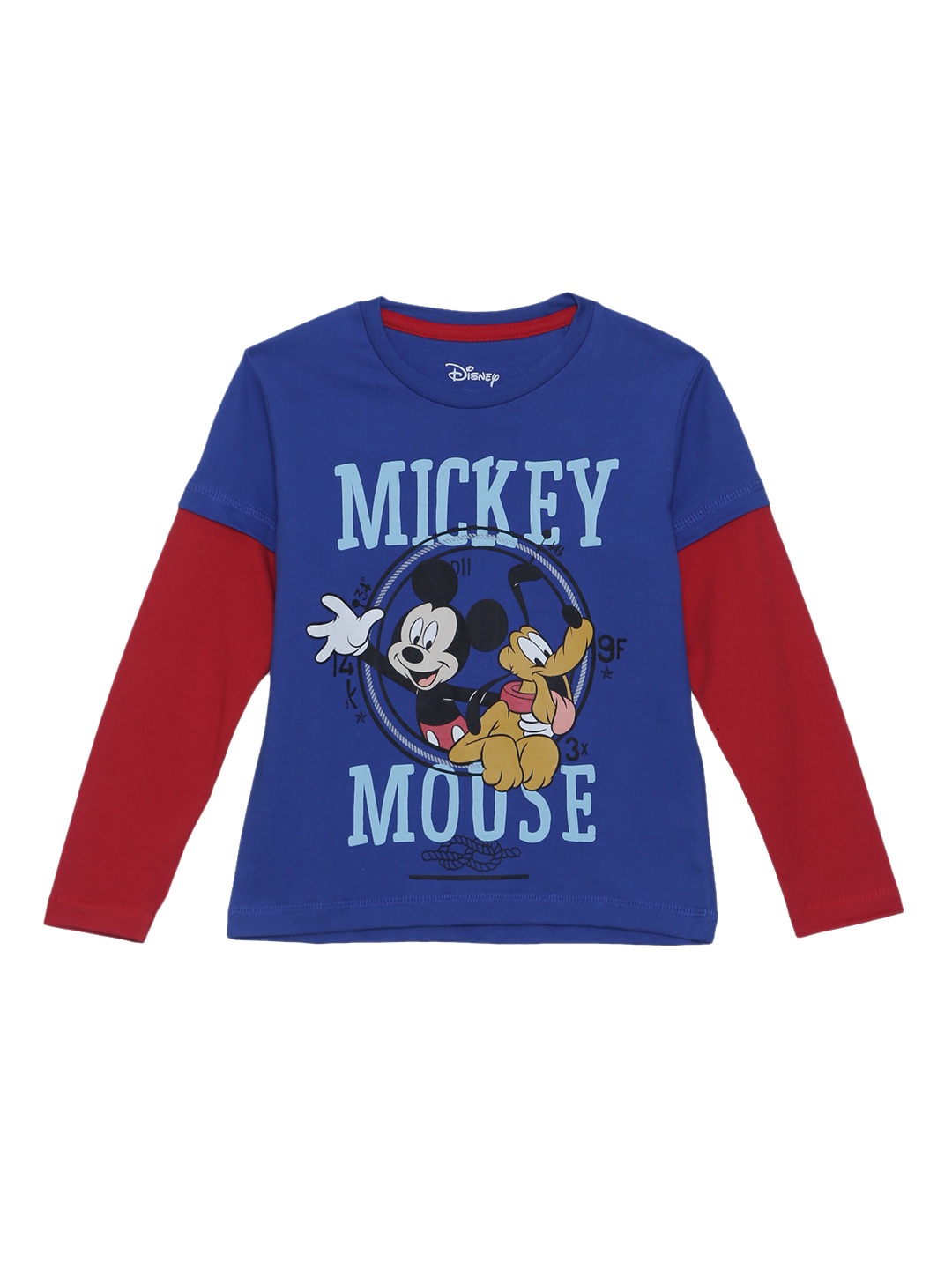 Kids Ville Bouts Blue Mickey & Friends Printed T-shirt