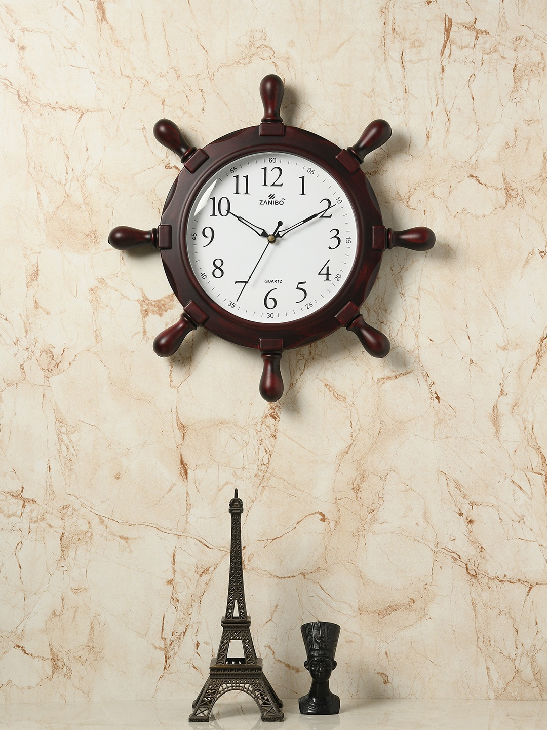 

ZANIBO White Quirky Solid 38.5 cm Analogue Wall Clock