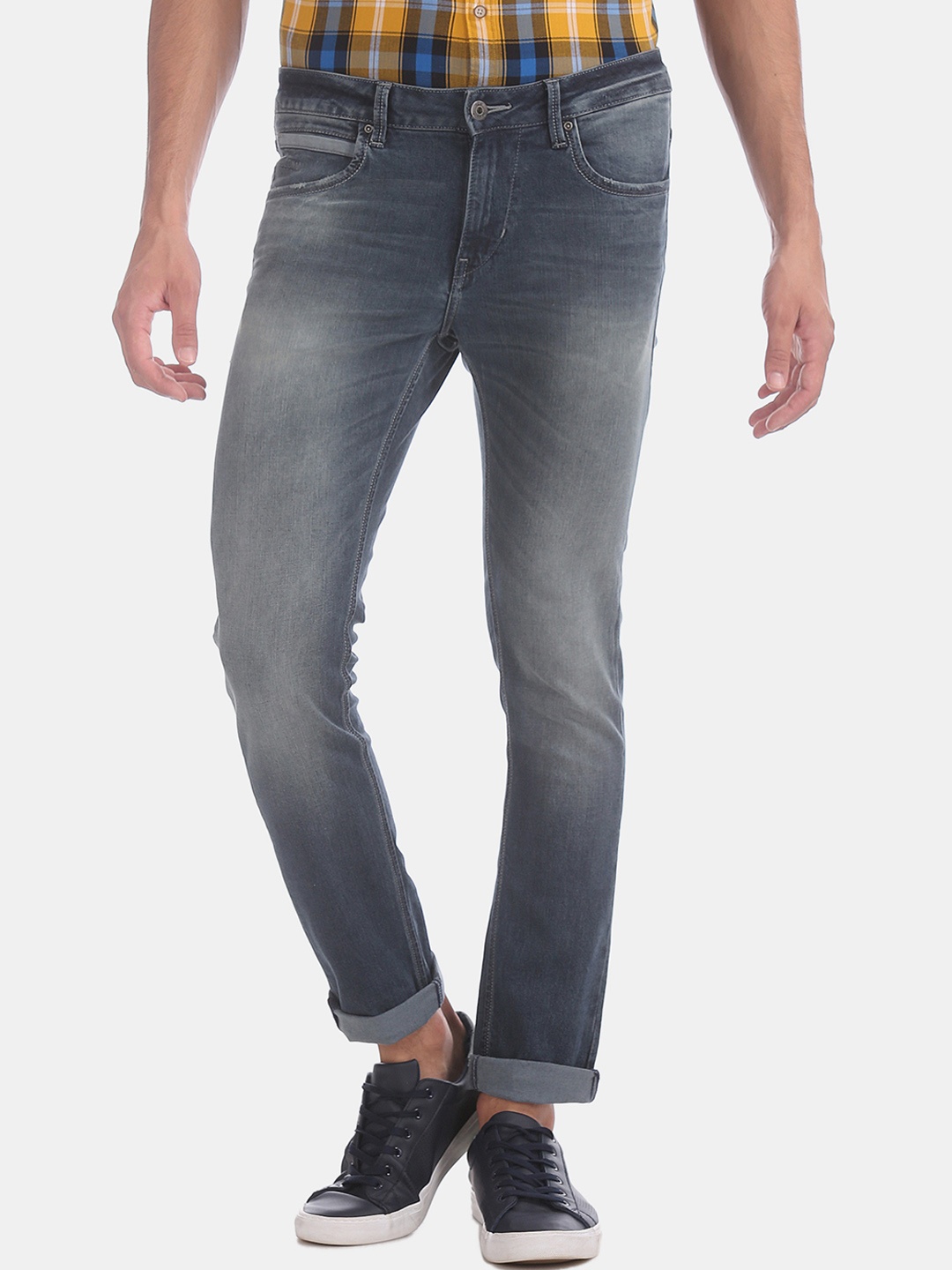 

Flying Machine Men Blue Super Skinny Fit Mid-Rise Clean Look Stretchable Jeans