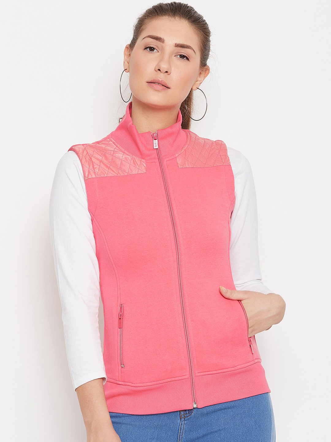 

PERFKT-U Women Pink Solid Lightweight Bomber Jacket