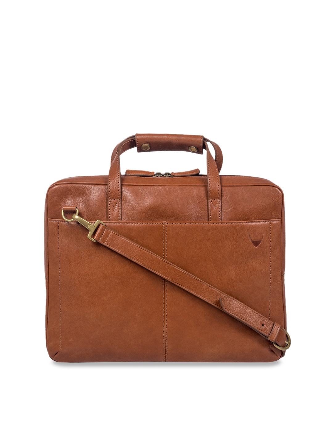 

Hidesign Men Tan Brown Solid Leather Laptop Bag