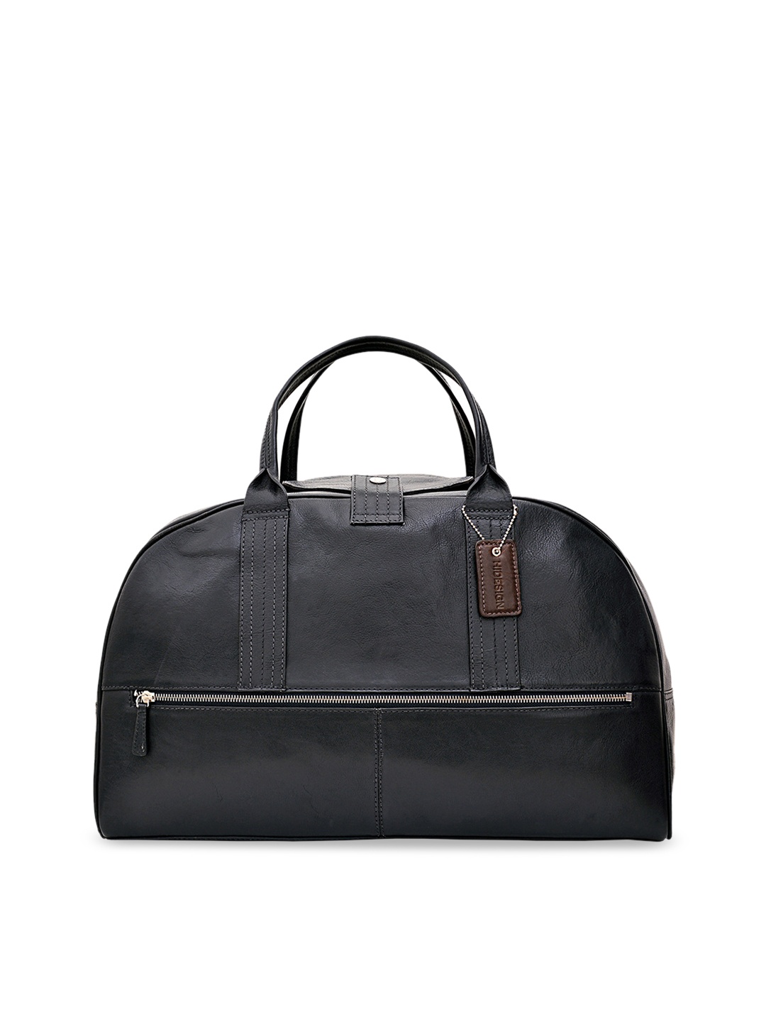 

Hidesign Men Black Solid Leather Duffel Bag