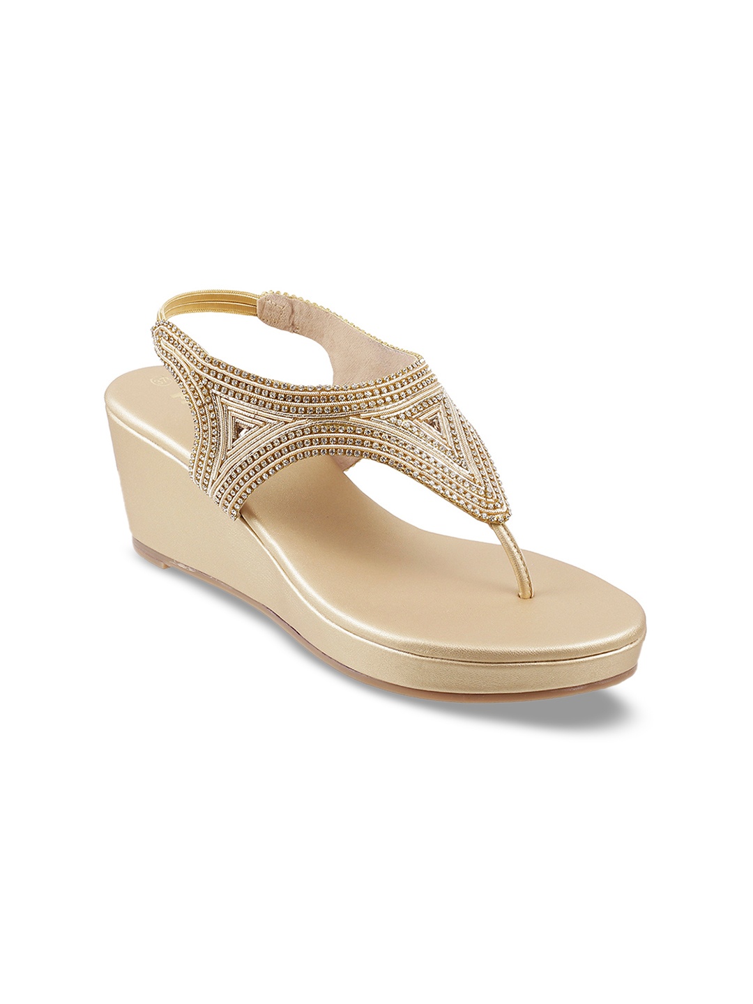 

Mochi Women Gold-Toned Embellished Sandals