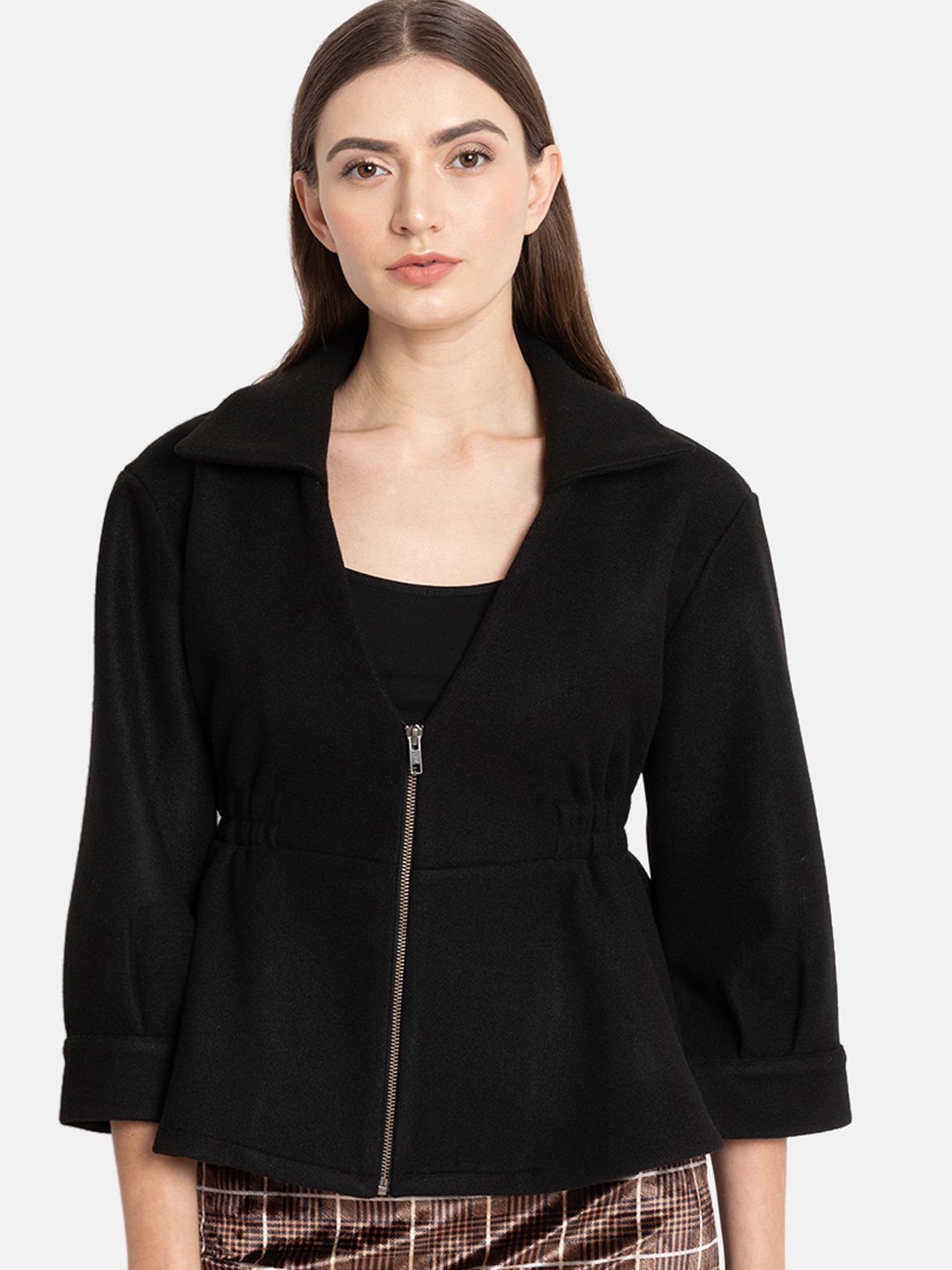 

Kazo Women Black Solid Jacket
