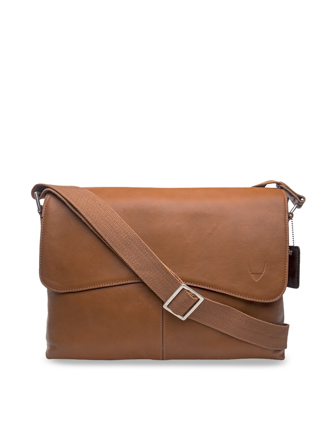 

Hidesign Men Tan Brown Solid Messenger Leather Bag