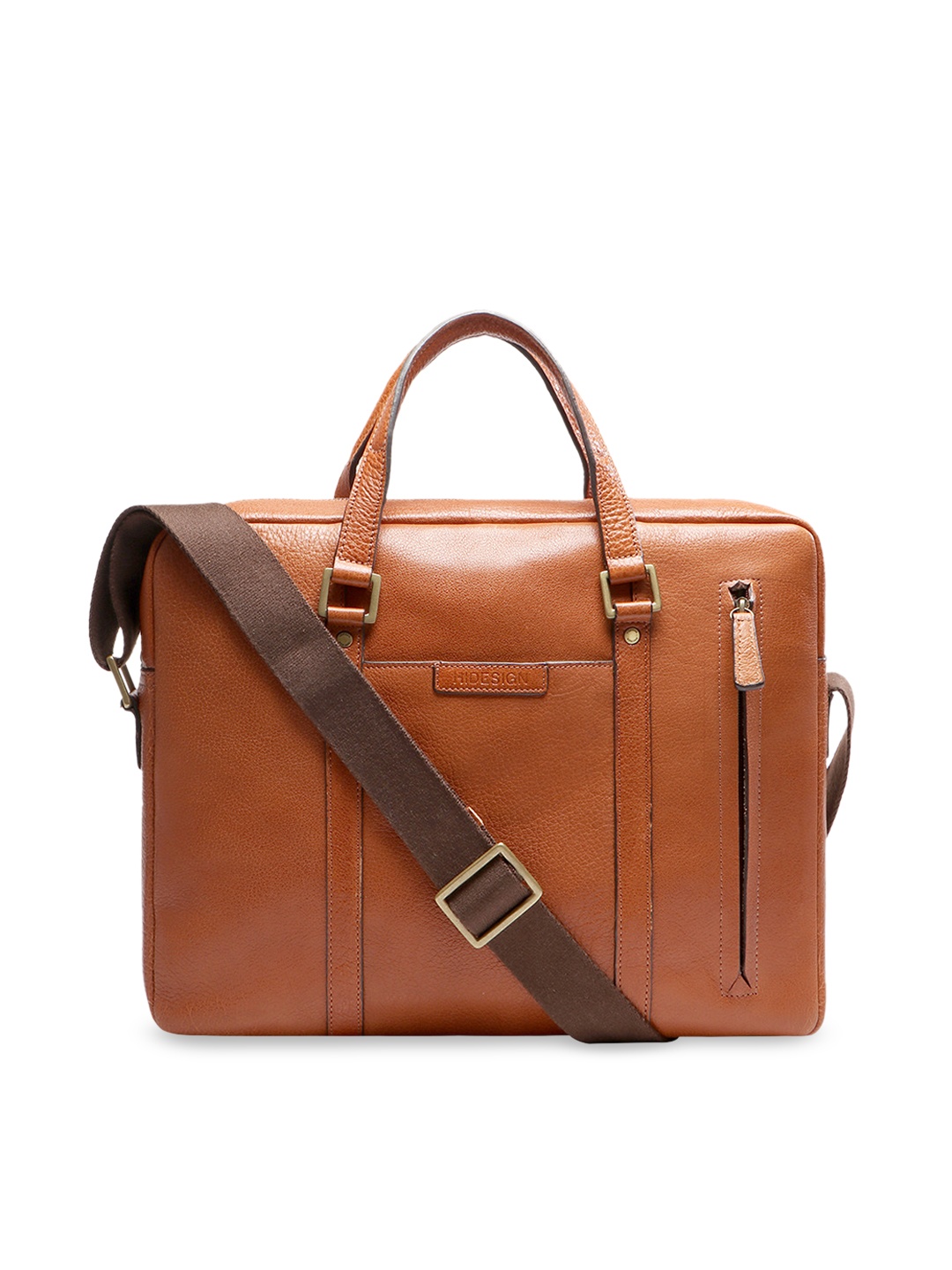 

Hidesign Men Tan Brown Solid Laptop Leather Bag