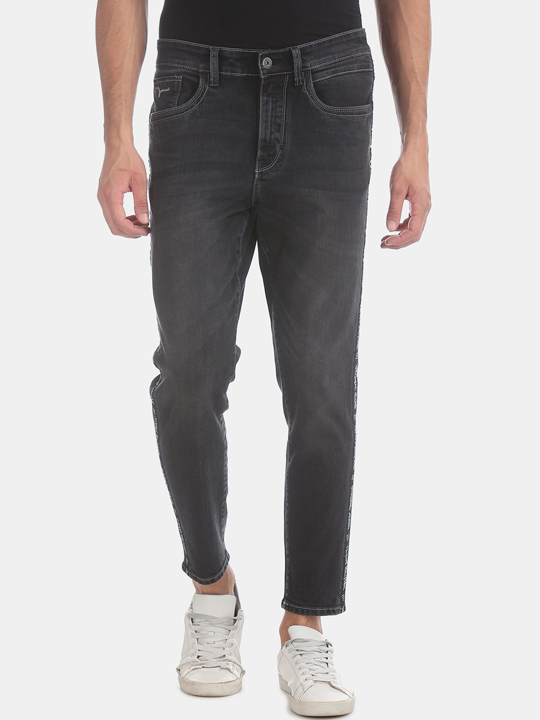 

Flying Machine Men Black Slim Fit Mid-Rise Clean Look Stretchable Jeans