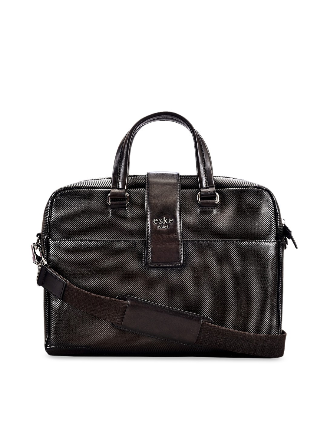 

Eske Men Brown Textured Leather Laptop Bag