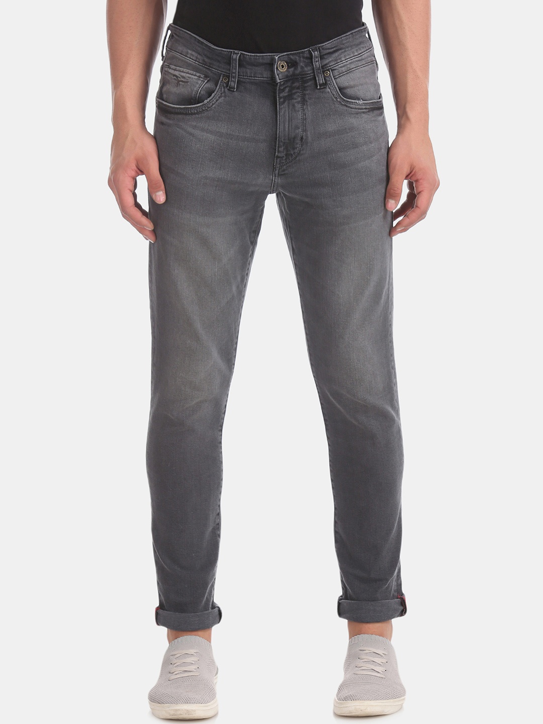 

Flying Machine Men Grey Slim Fit Mid-Rise Clean Look Stretchable Jeans