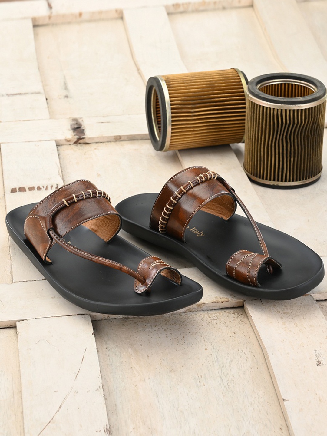 

Eego Italy Men Brown Solid Comfort Sandals