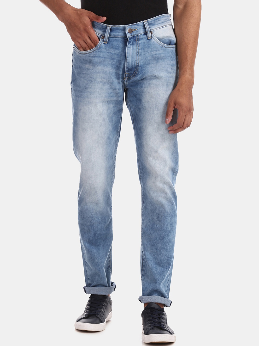 

Aeropostale Men Blue Super Skinny Fit Mid-Rise Clean Look Stretchable Jeans
