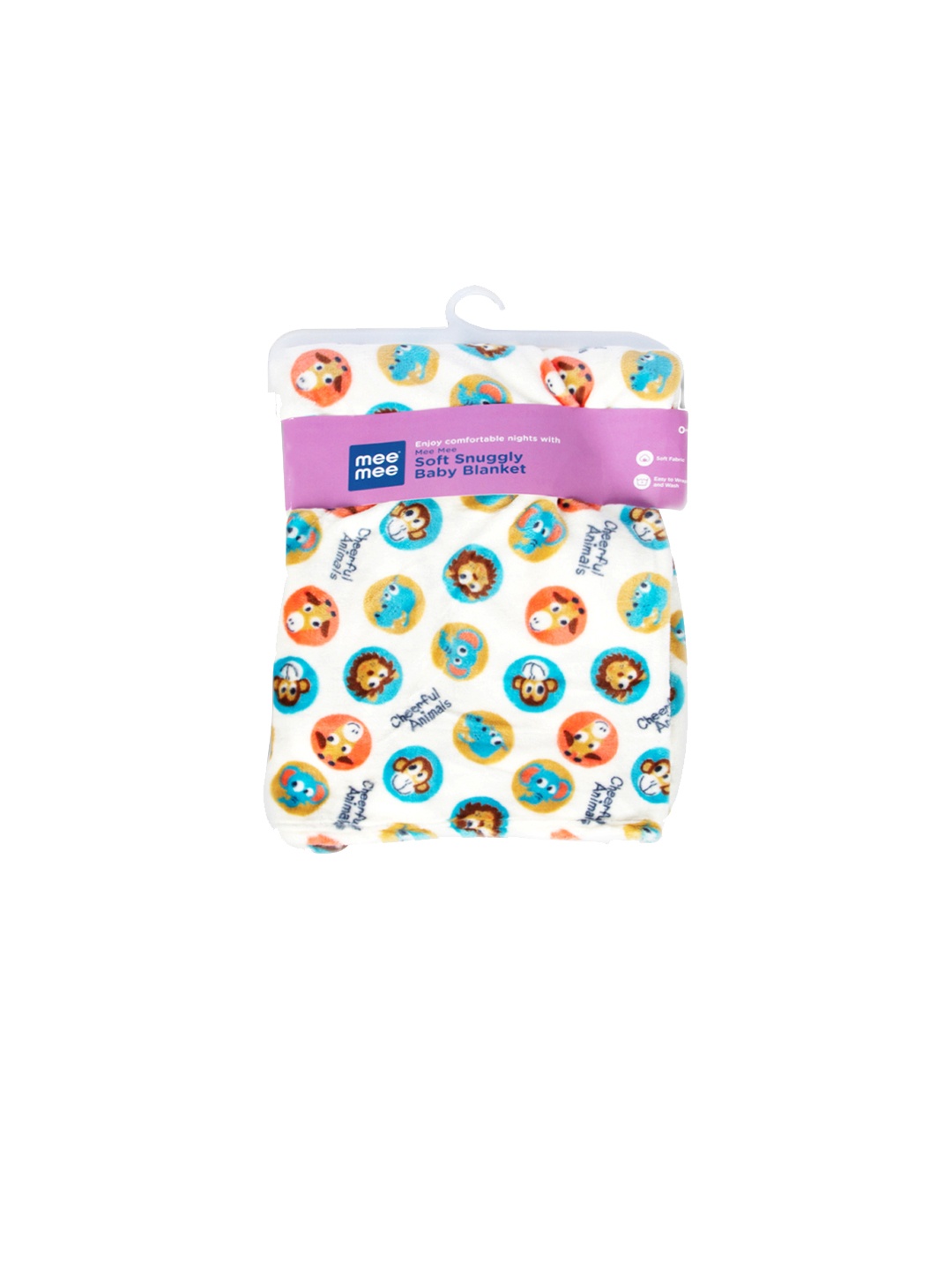 

MeeMee White & Blue Cartoon Characters Mild Winter 300 GSM Single Bed Blanket