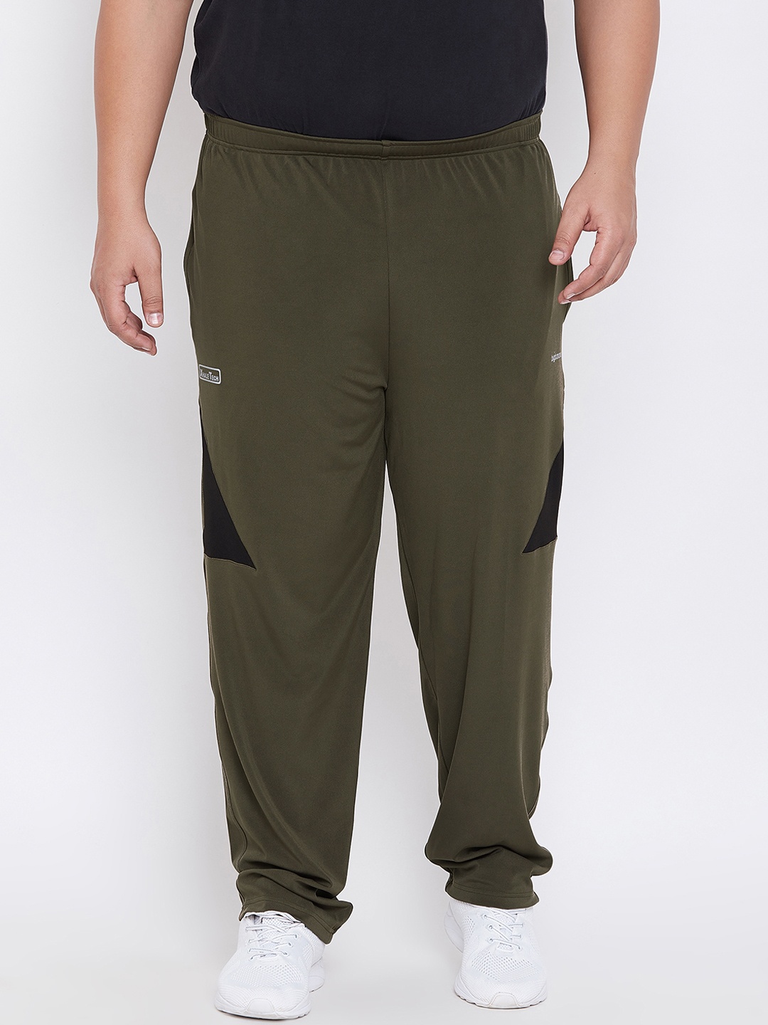 

bigbanana Plus Size Matlock Men Olive Green Solid Track Pants
