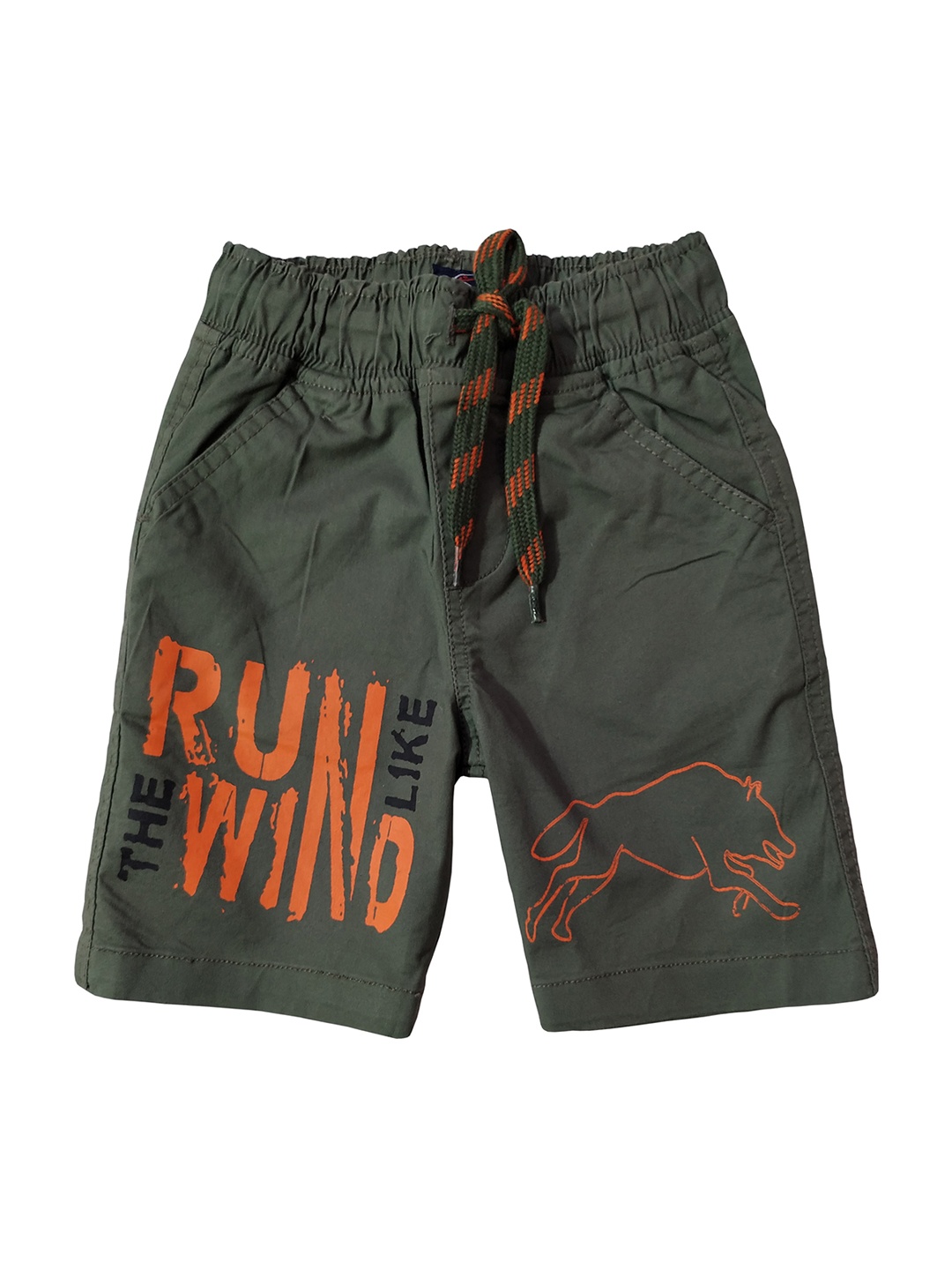 

KiddoPanti Boys Green Printed Regular Fit Regular Shorts