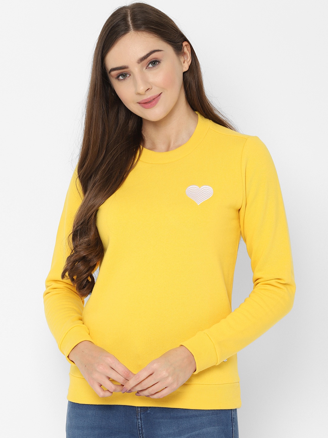 

Allen Solly Woman Yellow Solid Sweatshirt