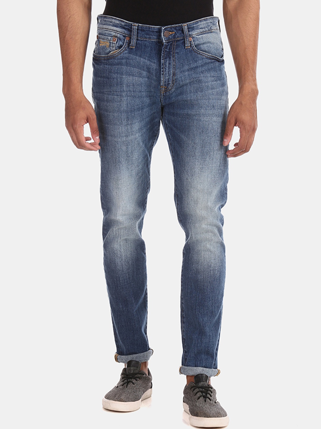 

Aeropostale Men Blue Super Skinny Fit Mid-Rise Clean Look Stretchable Jeans