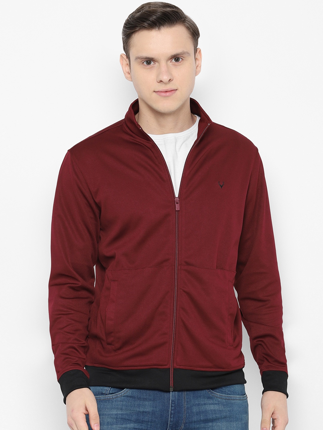 

Allen Solly Sport Men Maroon Solid Sweatshirt