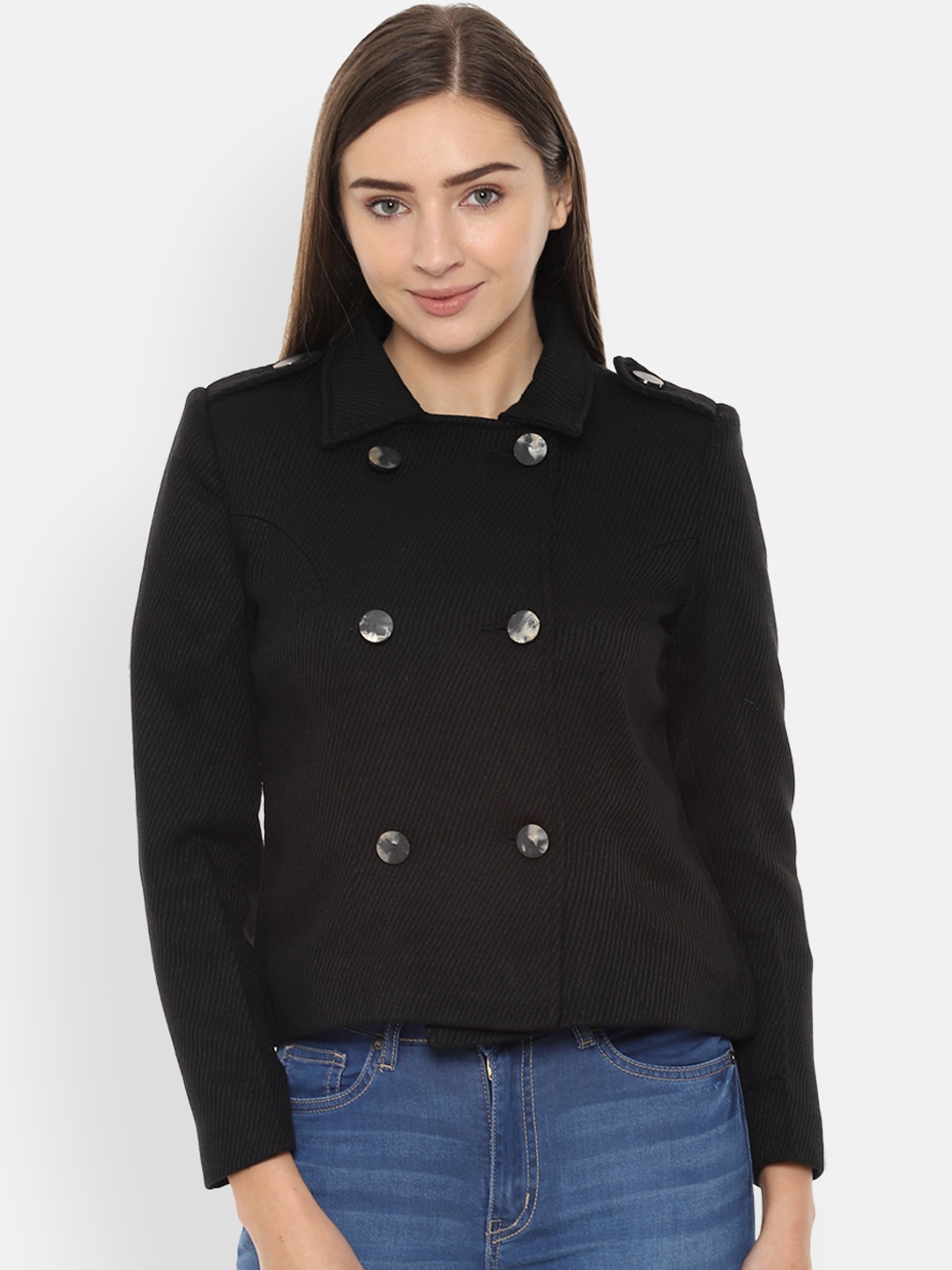 

Van Heusen Women Black Solid Tailored Jacket