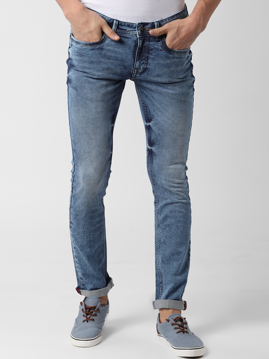 

Peter England Casuals Men Blue Slim Fit Mid-Rise Clean Look Stretchable Jeans
