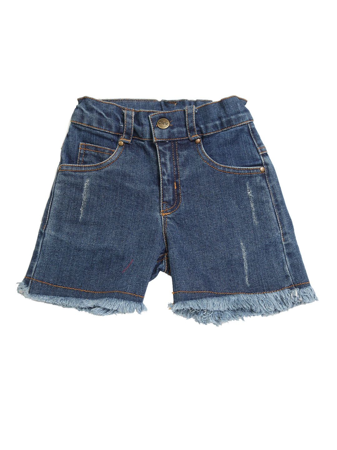 

Olele Girls Blue Washed Regular Fit Denim Shorts