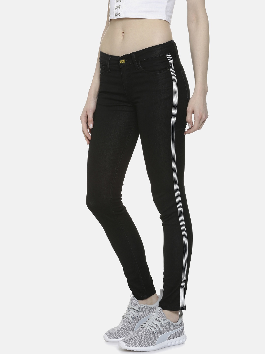 

Campus Sutra Women Black Super Skinny Fit High-Rise Clean Look Jeans
