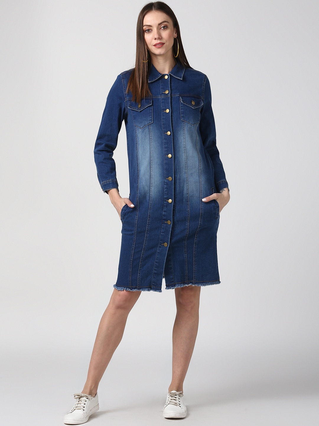 

StyleStone Women Washed Denim Jacket, Blue