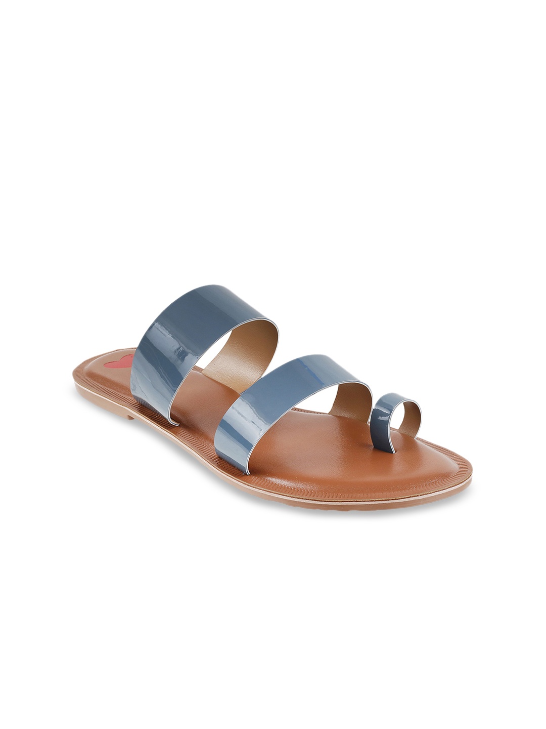 

Metro Women Metallic Blue Solid Open Toe Flats