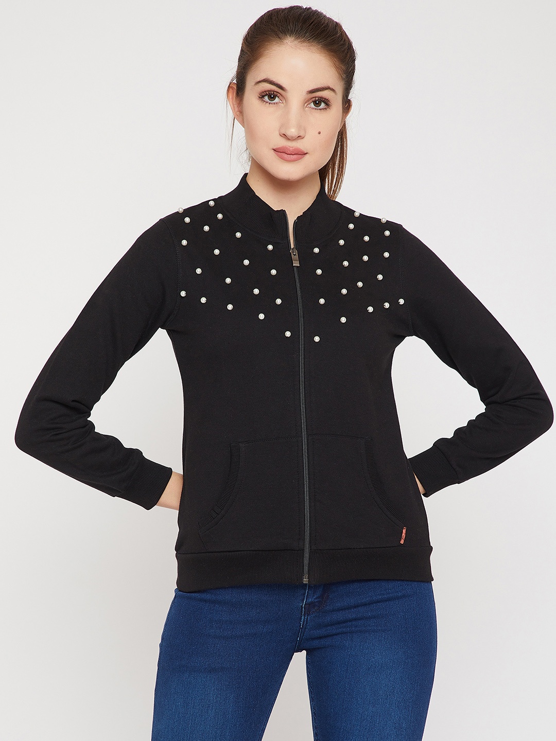 

Marie Claire Women Black Solid Sweatshirt