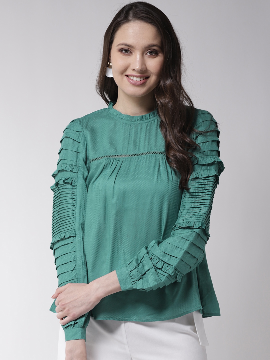 

QUIERO Women Green Solid Top
