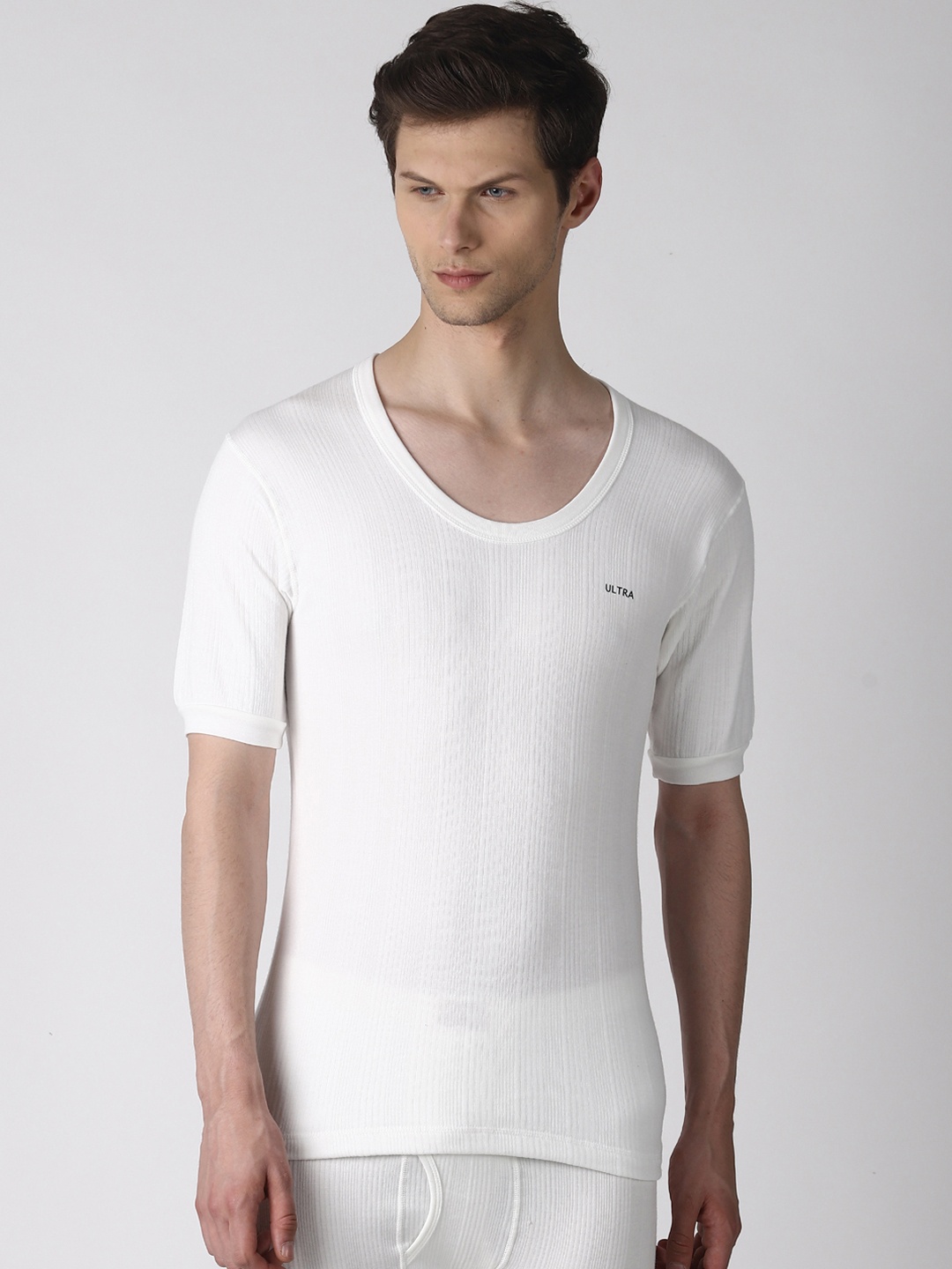 

Dollar Ultra Men Off-White Solid Thermal T-shirt