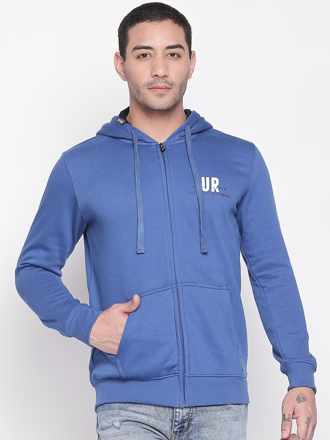

Urban Ranger by pantaloons Men Blue Solid Cardigan Sweater