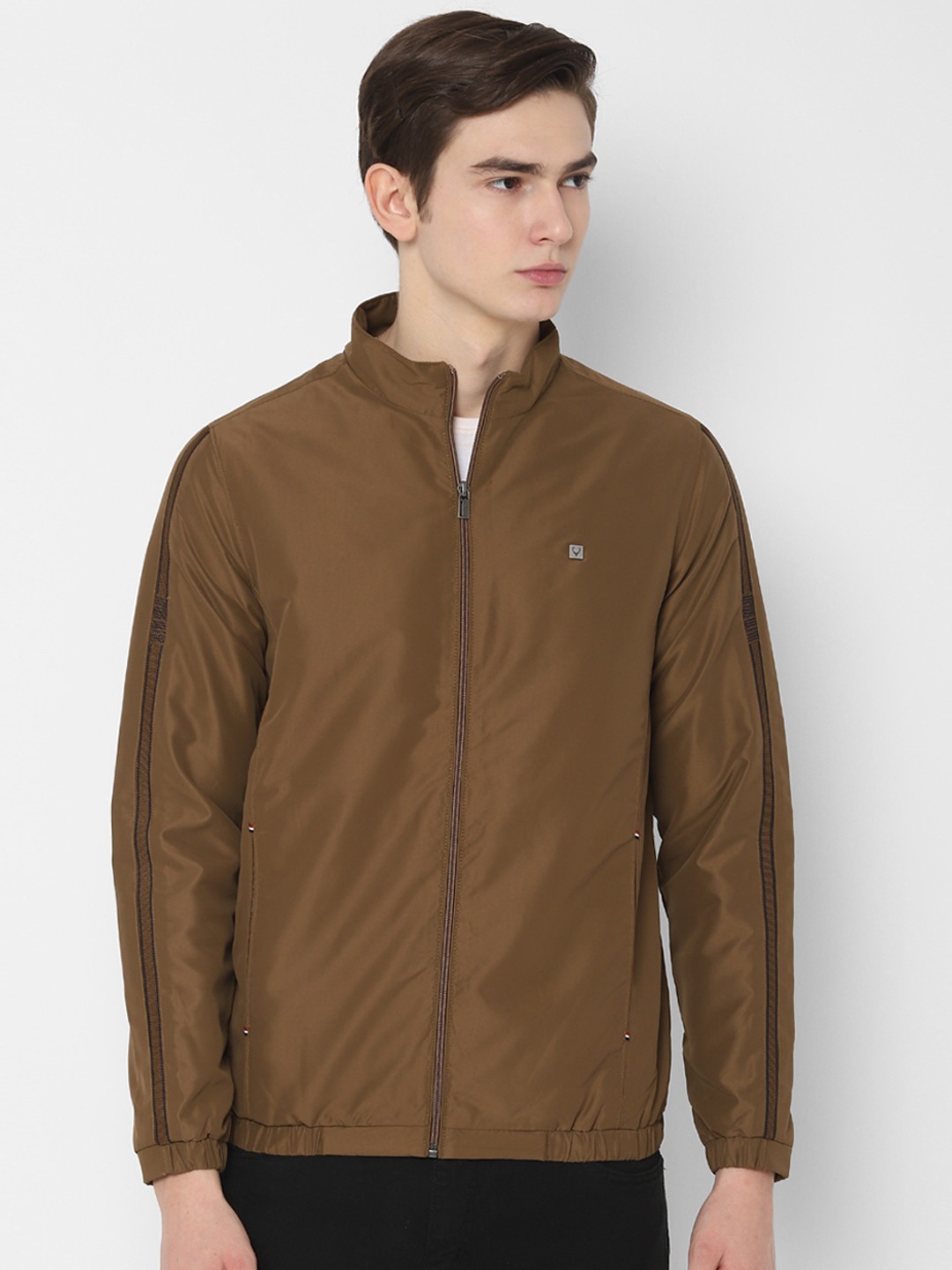 

Allen Solly Men Olive Brown Solid Padded Jacket