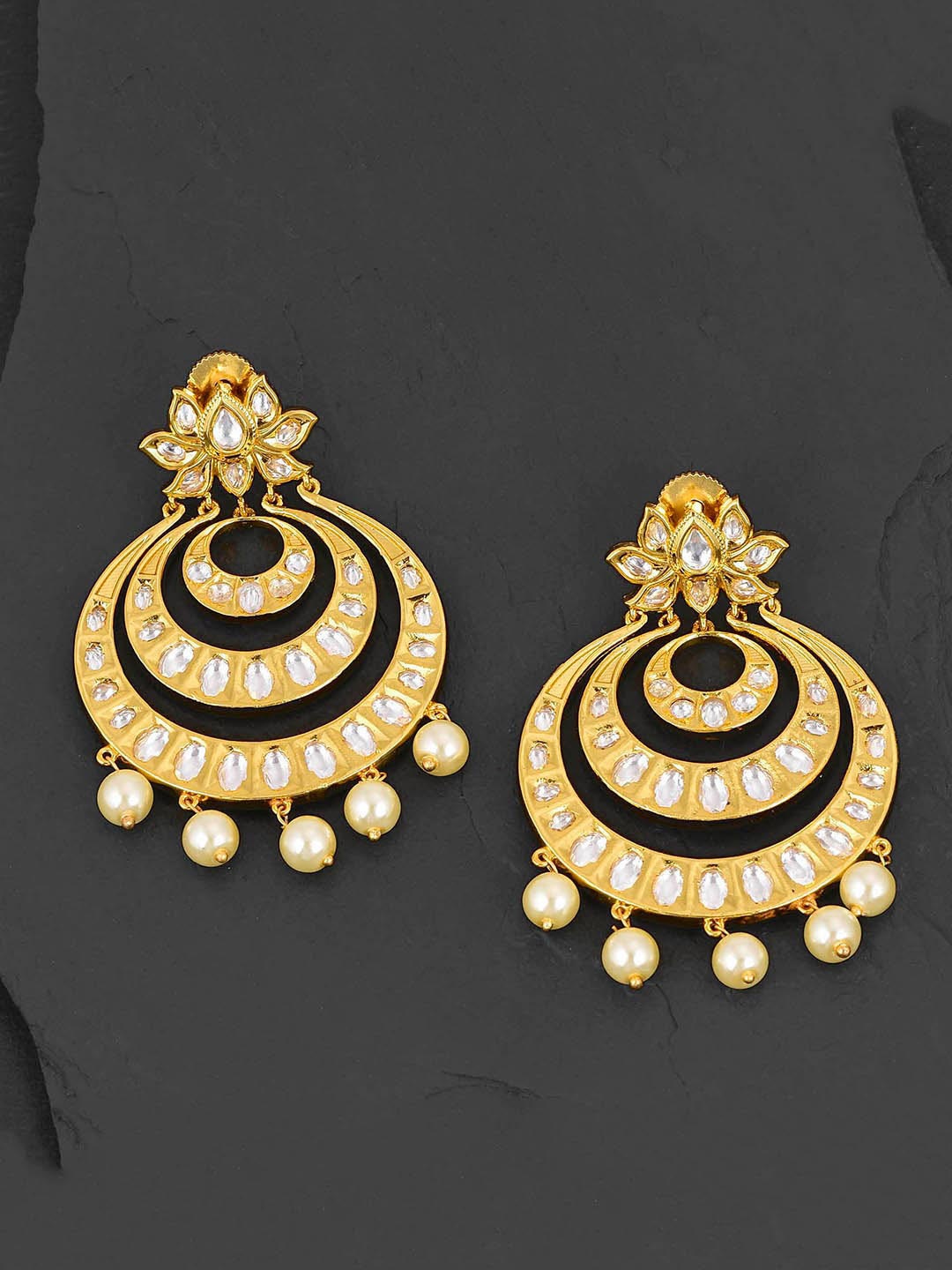 

Tistabene Gold Plated Enamelled Contemporary Chandbalis