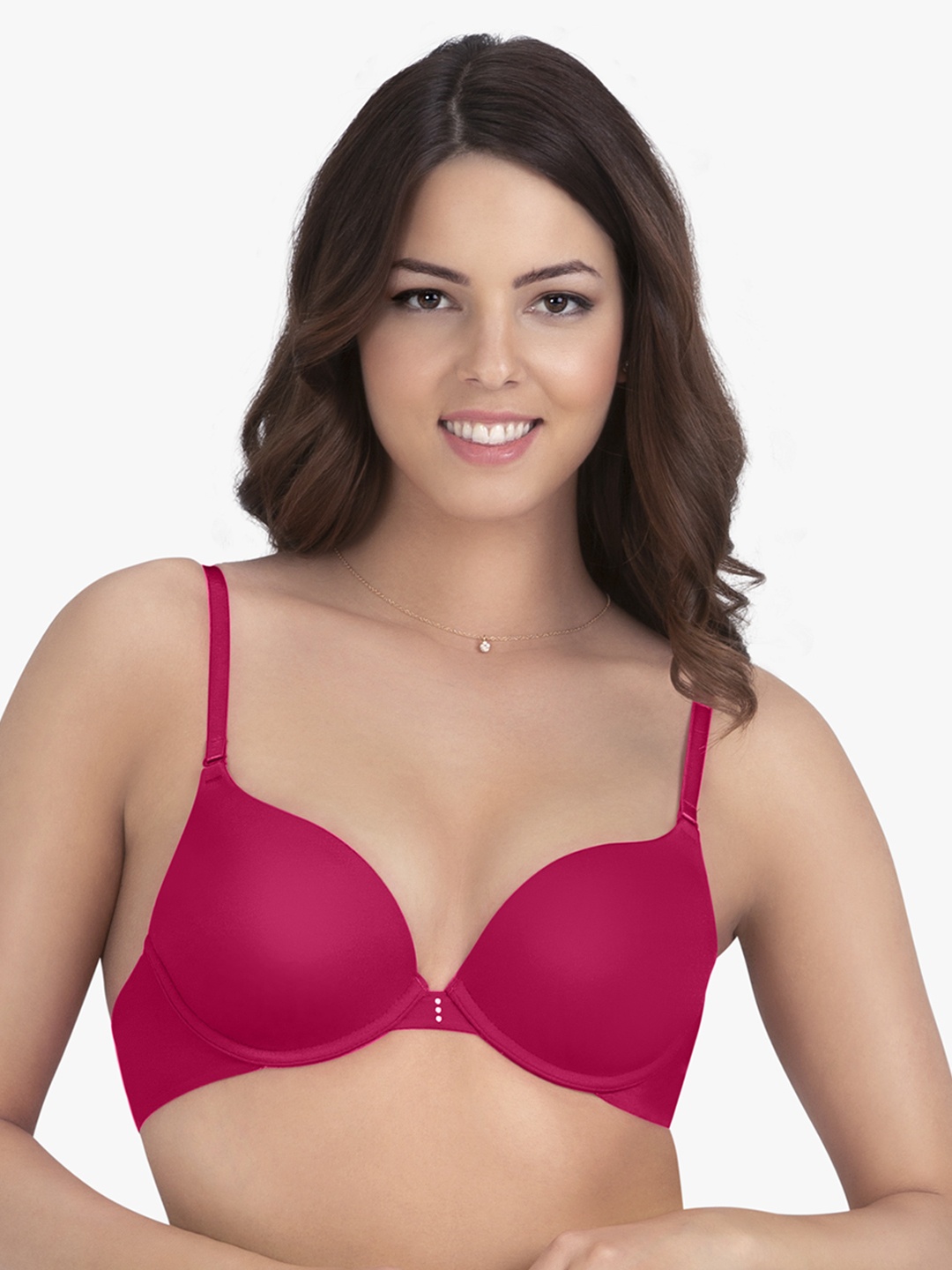 

Amante Solid Padded Wired Perfect Lift Level 1 Push Up Bra - BRA14507, Pink