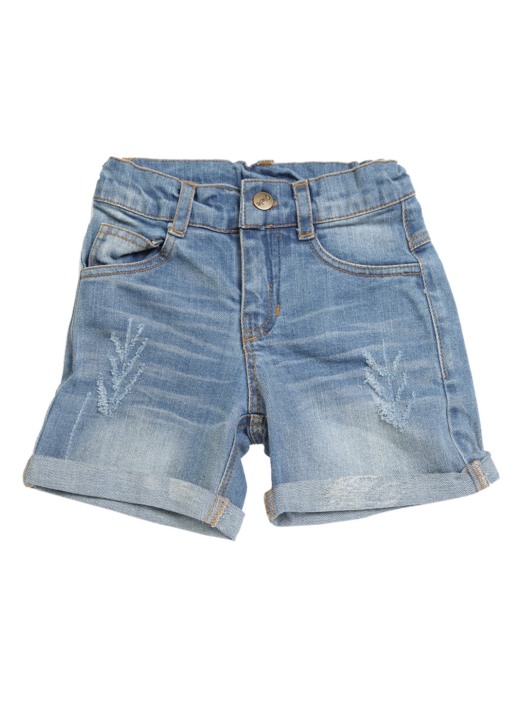 

Olele Girls Blue Washed Regular Fit Denim Shorts