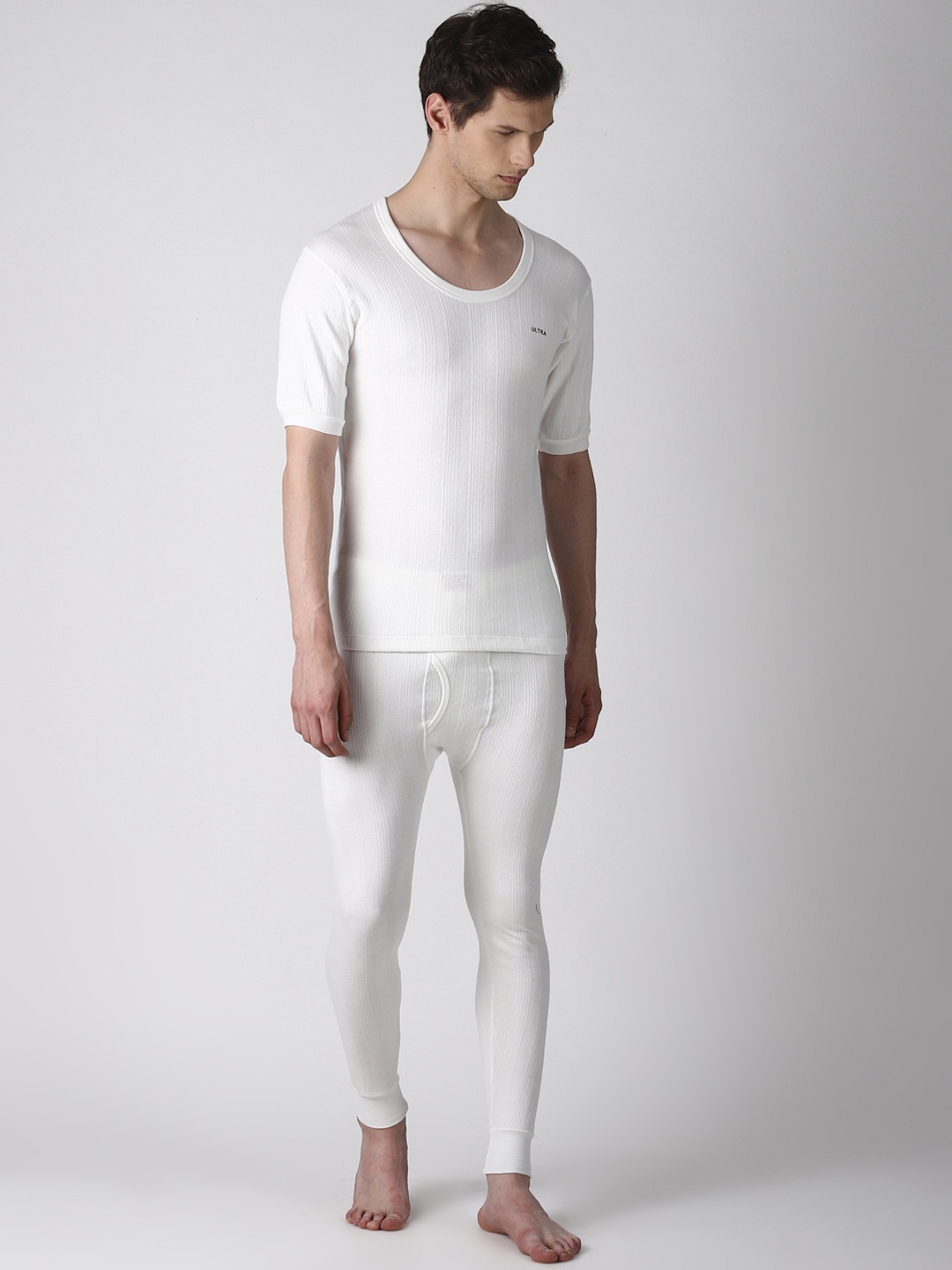 

Dollar Ultra Men Off-White Striped Thermal Set