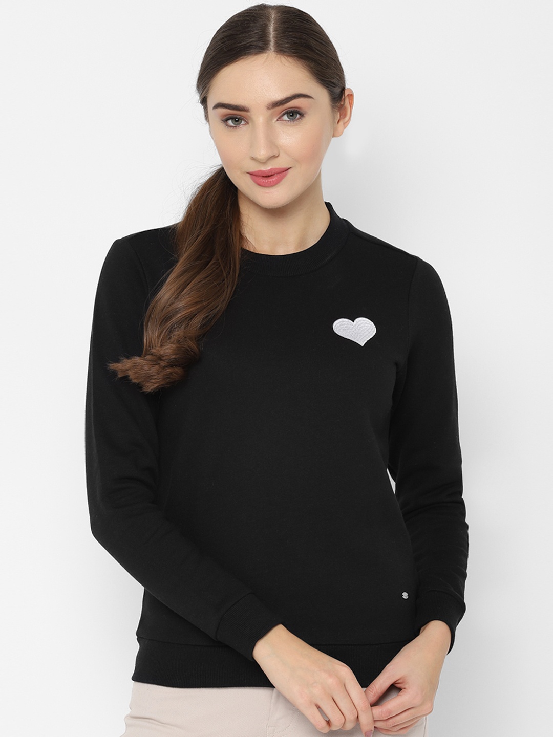 

Allen Solly Woman Black Solid Sweatshirt
