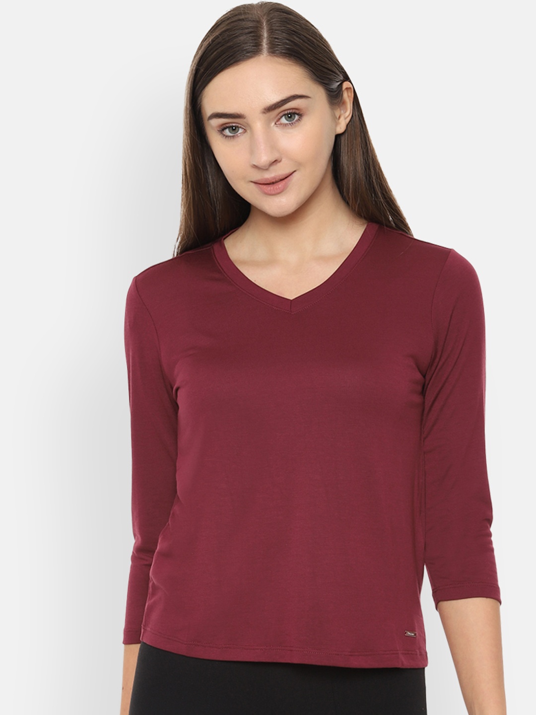 

Van Heusen Woman Maroon Solid Top