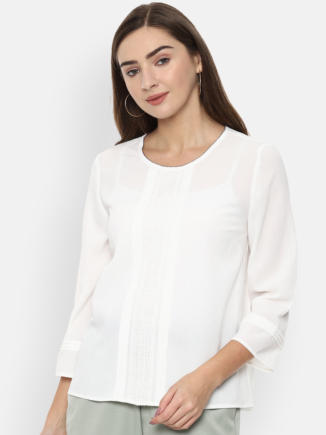 

Van Heusen Woman White Solid Top