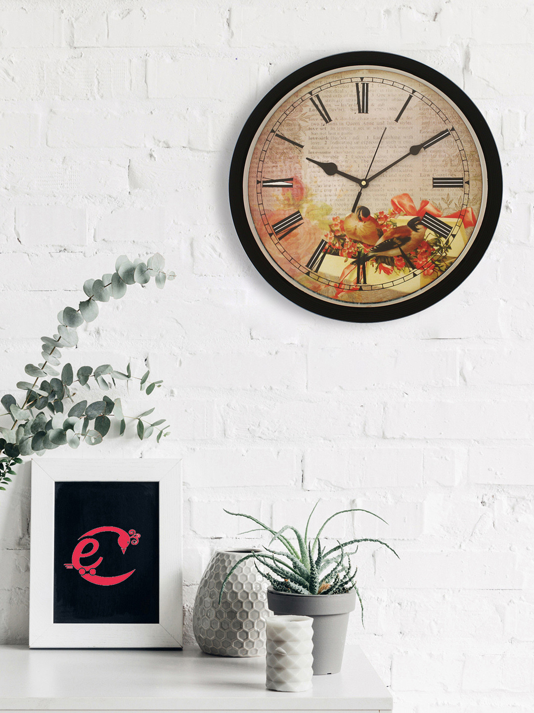 

eCraftIndia Beige Round Printed 31.75cm Analogue Wall Clock