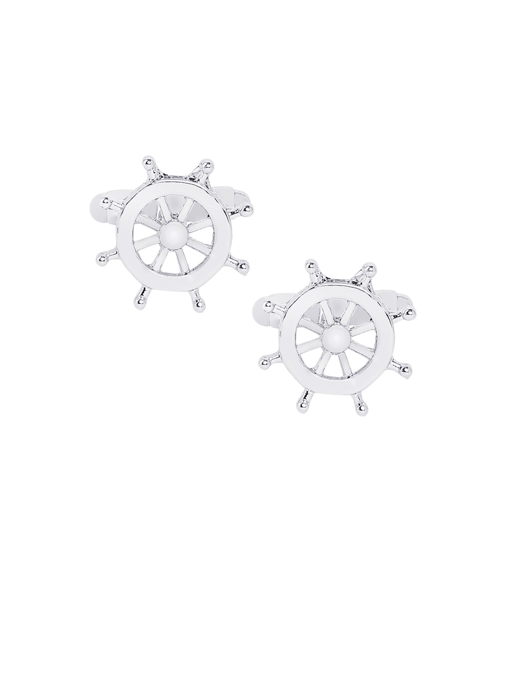 

bodha Silver-Toned Quirky Cufflinks